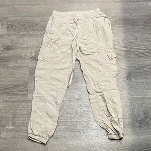 Women's Cream Cargo Pants